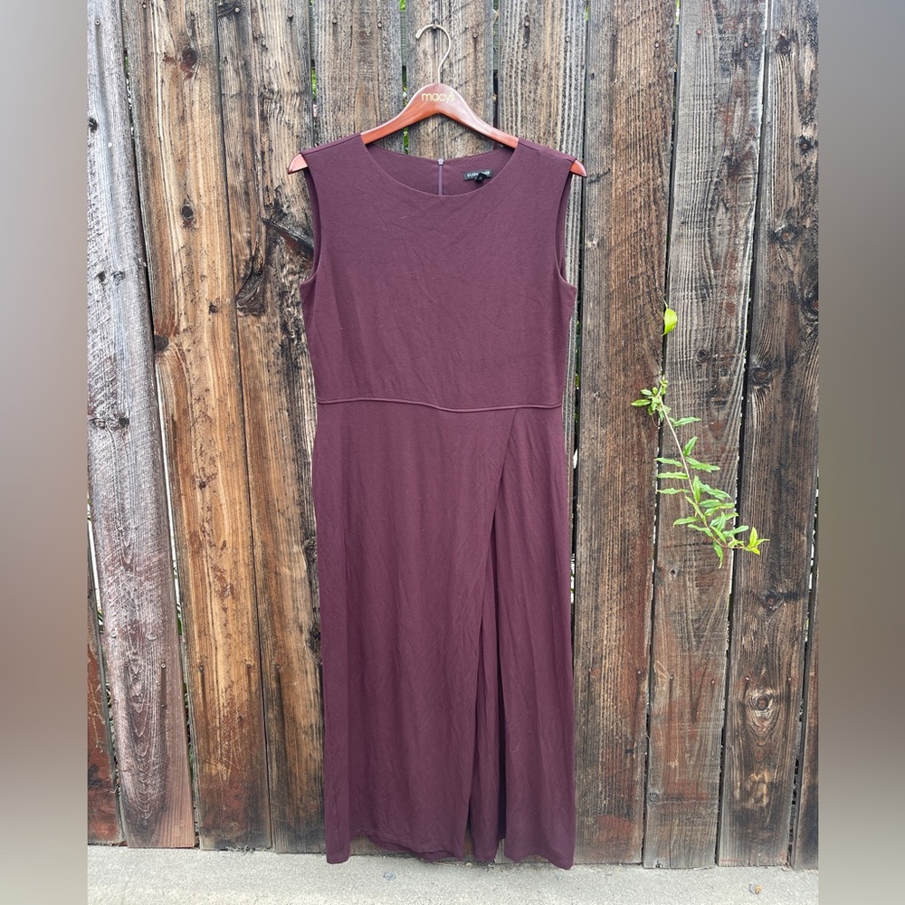 Eileen Fisher Eggplant Crossover Jumpsuit - Size M